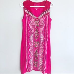 🌺 Johnny Was 🌺 Pink Embroidered Sleeveless Dress